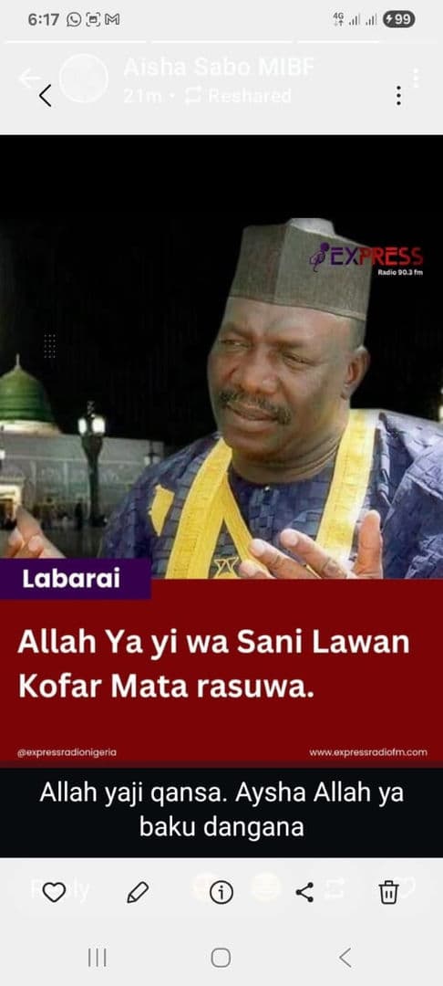 Allah Ya sa Aljannah Firdausi mokoma 🙏