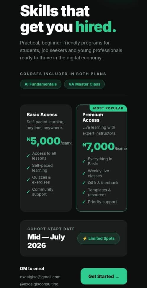 Want to  upksill? Send me a DM to get started