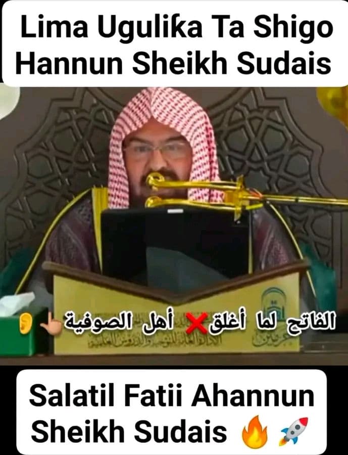 Wani abu sai bid'a🤣🤣

Chan sai ka hango ɓarawon kaji, ɓarawon waya da su wiizi ɗan wiwi wai masoyan Annabi sallallahu alaihi wasallam ne Kuma idan kace ya maka suratul Fatiha bai iya ba ko kuma ya maka ita da kura-kurai ba adadi

Ka kawo masa hujja da Ayar Qur'ani da Hadithin Annbi sallallahu alaihi wasallam yace maka kai maƙiyin Annabi ne. Kai jama'a

Wallahi babu soyayyar Annabi sallallahu alaihi wasallam ga wadda baya koyi da shi✅

Sunnah sak ✅
Bidia Sam ❌