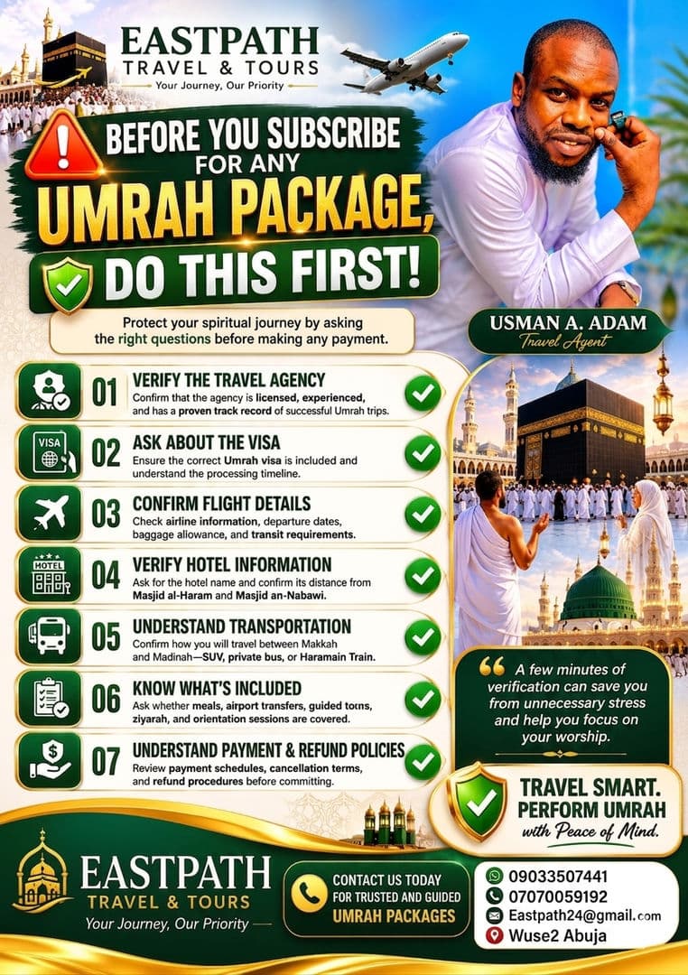 Do these before you subscribe to any Umrah Package 