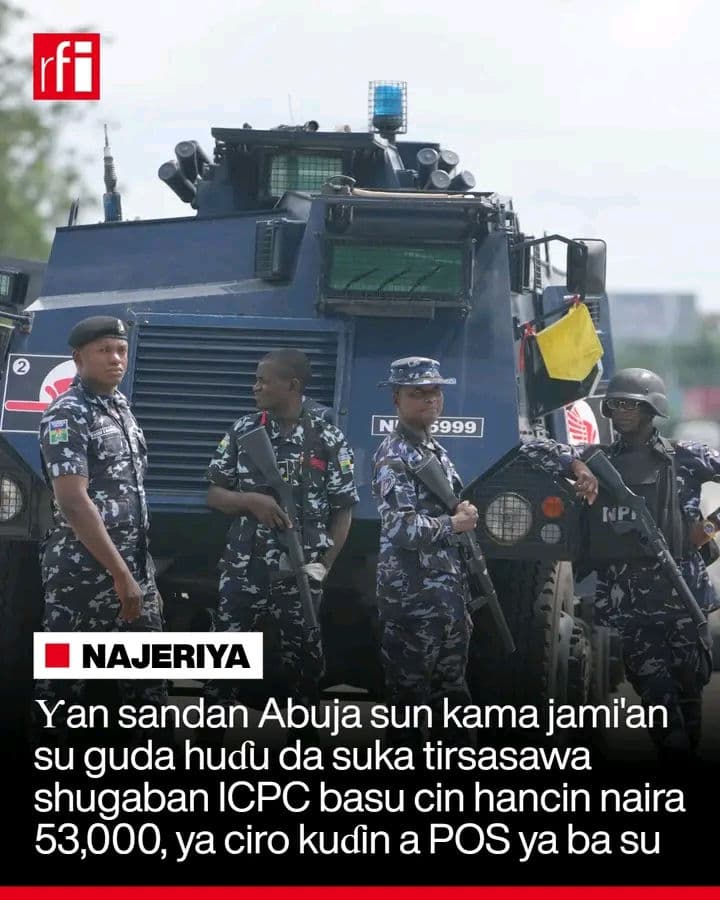 Kwamishinan ƴan sandan Abuja, Ahmed Sanusi ya sanar da kama jami'an na su da suka aikata laifin waɗanda ya ce ba su da dalilin ci gaba da zama a cikin aikin saboda ɓarayi ne.
Sanusi ya ce jami'an sun kafa shinge ba bisa ƙa'ida ba, a kusa da Banex dake unguwar Wuse, inda suka tare shugaban ICPC Dr Musa Aliyu, kuma su ka tuhume shi da laifi, kana suka tilasta masa ciro naira dubu 53,000 a POS domin ba su cin hanci.
