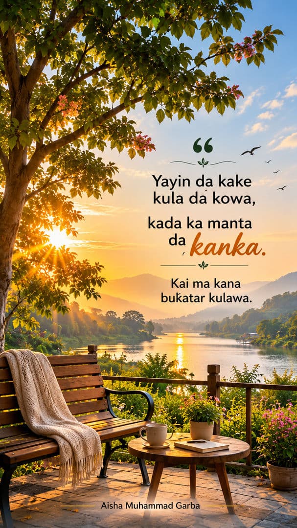 Kada mu manta da kan mu,yayin da ka ke Kula da wasu,Domin sai ka Kula da kan ka za ka samu karfi da kwarin gwiwar Kula da wasu.